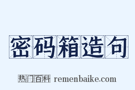 密码箱造句是什么意思的图片